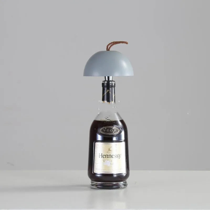Plug-in wine bottle table lamp with three-colour dimming, PS body, 3W 5V, 113x125mm, in white, black, grey or gold oxide