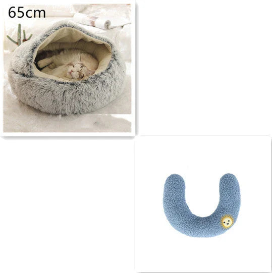 Cozy All-in-One Pet Bed in various colors and sizes, providing a plush and comfortable retreat for cats and dogs