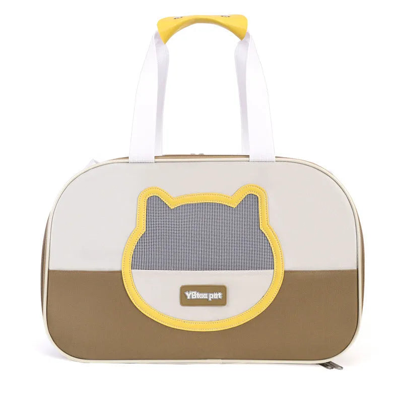 Outdoor portable foldable cat backpack in Oxford cloth with contrast colour design and 15 Jin capacity
