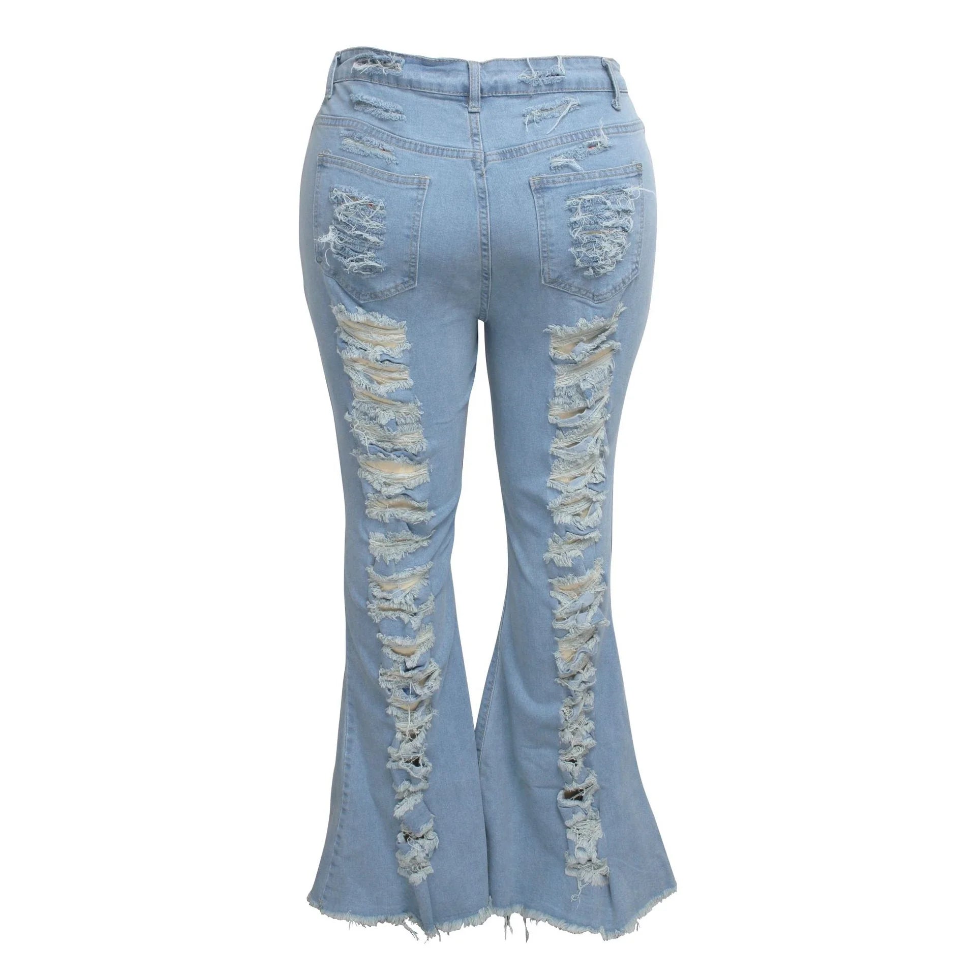 Premium stretch denim plus-size bell-bottom jeans in a variety of colours and sizes