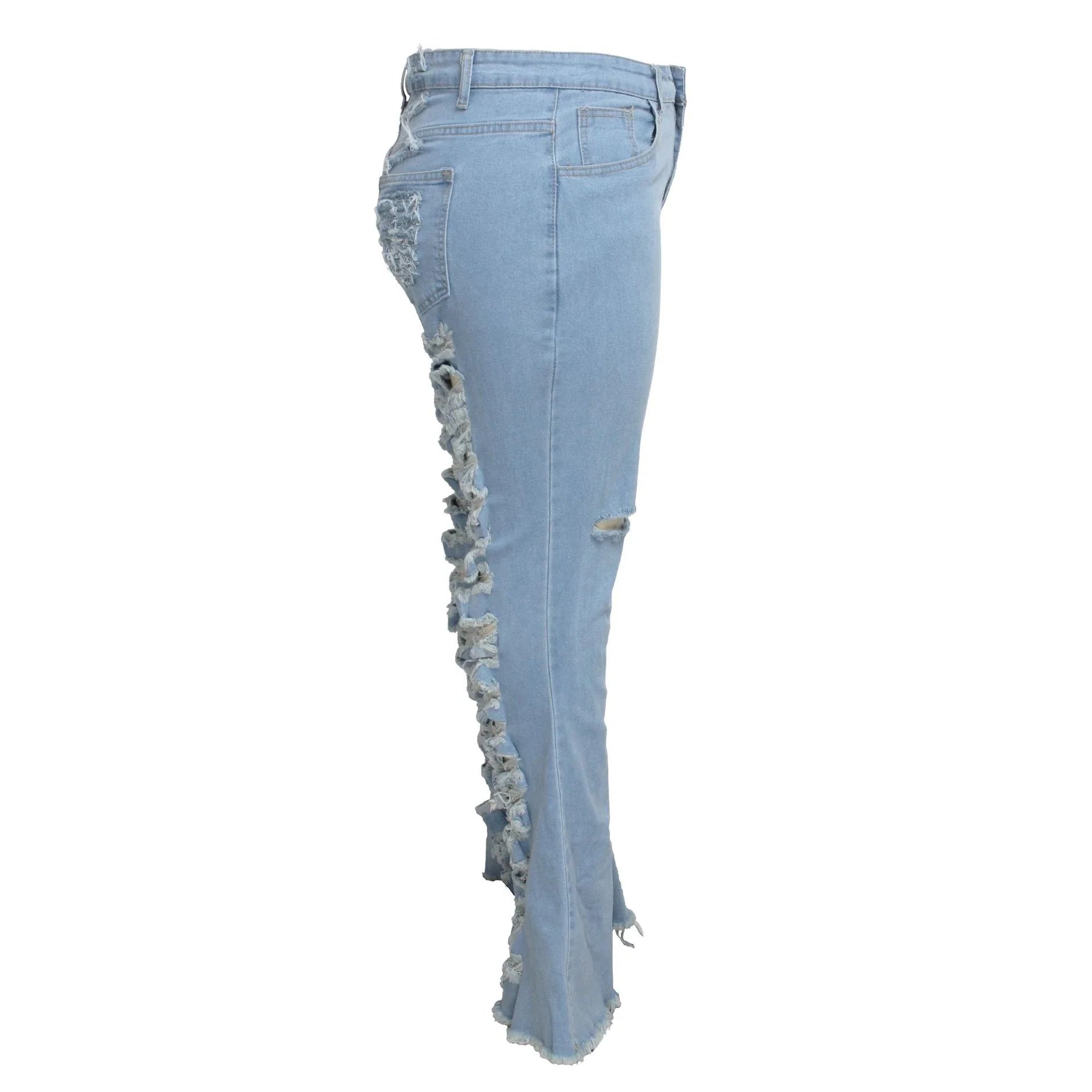 Premium stretch denim plus-size bell-bottom jeans in a variety of colours and sizes
