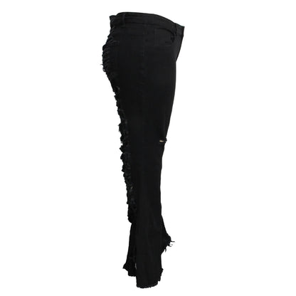 Premium stretch denim plus-size bell-bottom jeans in a variety of colours and sizes