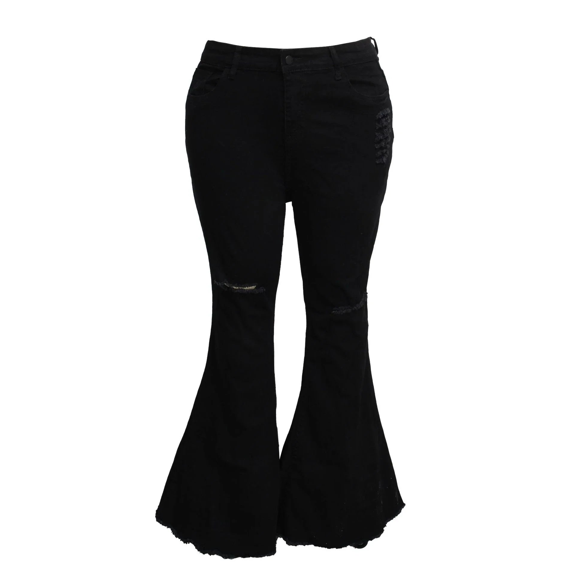 Premium stretch denim plus-size bell-bottom jeans in a variety of colours and sizes