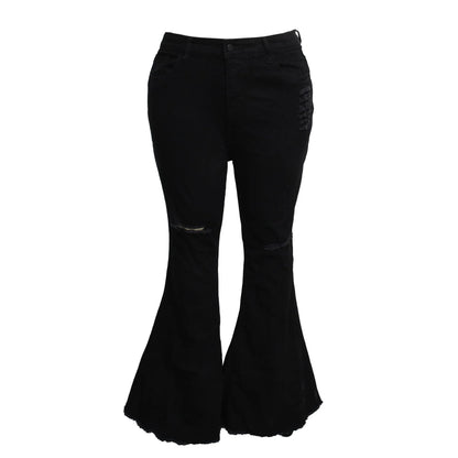 Premium stretch denim plus-size bell-bottom jeans in a variety of colours and sizes