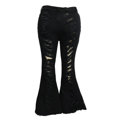 Premium stretch denim plus-size bell-bottom jeans in a variety of colours and sizes