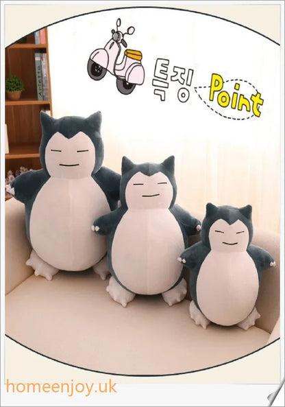 Snorlax Anime Plush Toy - A soft, cuddly Pokémon figure with a charming expression and vibrant colours