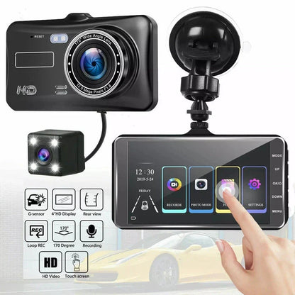 1080P Dual Dash Cam with Night Vision and 170° Wide-Angle Lens for Enhanced Road Safety
