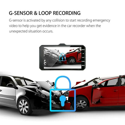 1080P Dual Dash Cam with Night Vision and 170° Wide-Angle Lens for Enhanced Road Safety