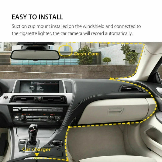 1080P Dual Dash Cam with Night Vision and 170° Wide-Angle Lens for Enhanced Road Safety