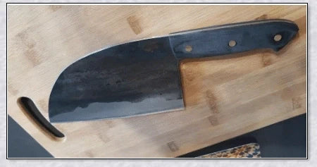 High-quality Serbian Almazan Chef Knife made with premium carbon steel for exceptional wear resistance and toughness