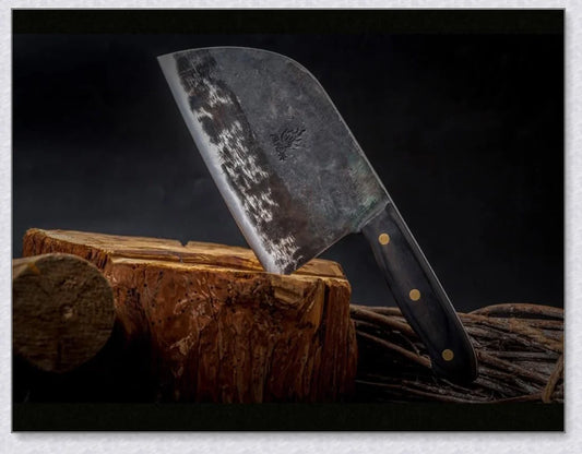 High-quality Serbian Almazan Chef Knife made with premium carbon steel for exceptional wear resistance and toughness