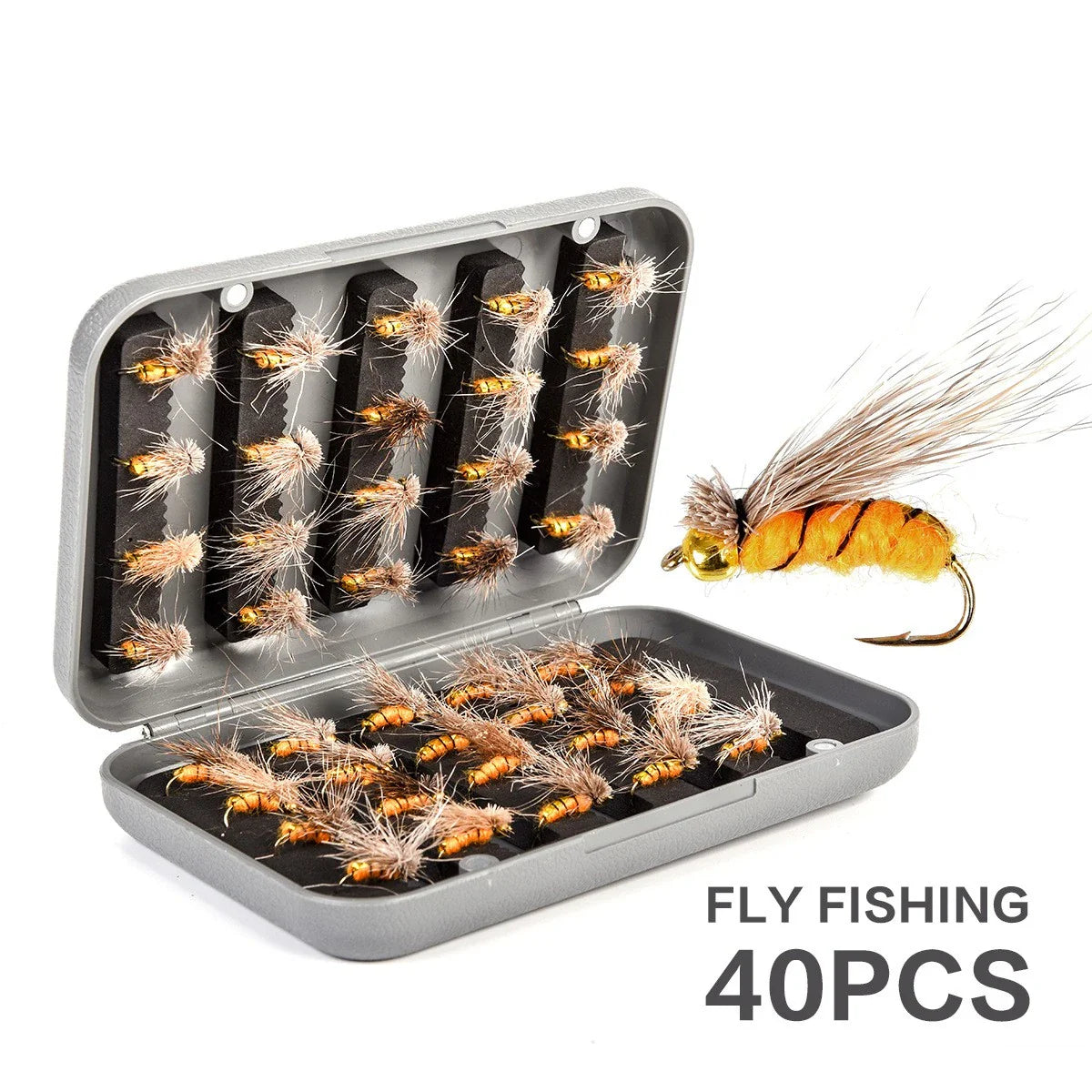 Premium A6 Boxed Fly Hook Set with 40 High-Quality Fish Hooks for Exceptional British Angling