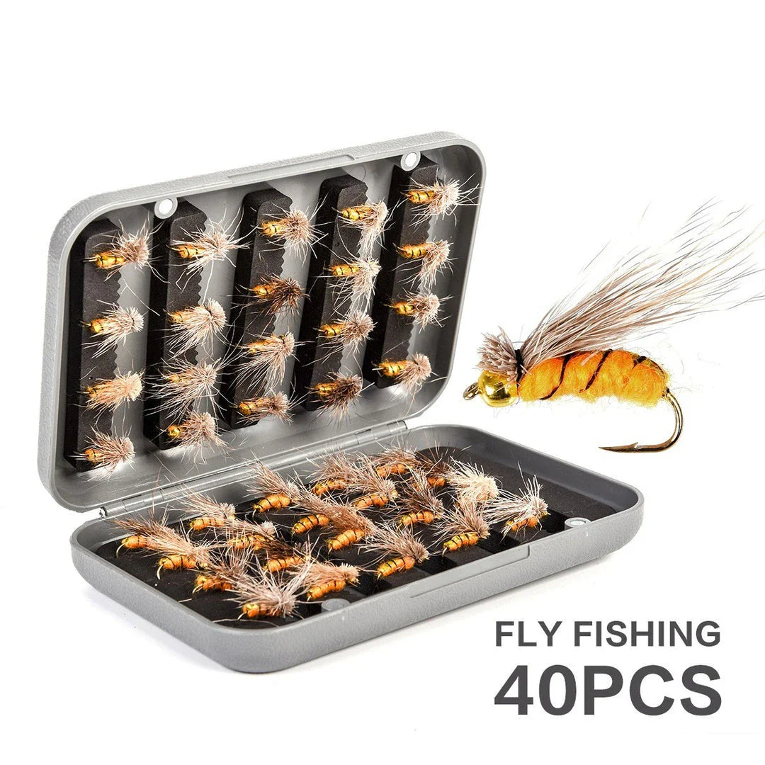 Premium A6 Boxed Fly Hook Set with 40 High-Quality Fish Hooks for Exceptional British Angling