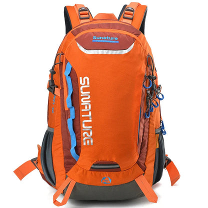 Spacious and versatile outdoor mountaineering backpack with 40-litre capacity, durable nylon construction, and resin mesh backpack system for ventilation.