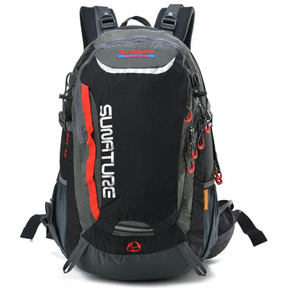 Spacious and versatile outdoor mountaineering backpack with 40-litre capacity, durable nylon construction, and resin mesh backpack system for ventilation.