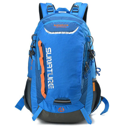 Spacious and versatile outdoor mountaineering backpack with 40-litre capacity, durable nylon construction, and resin mesh backpack system for ventilation.