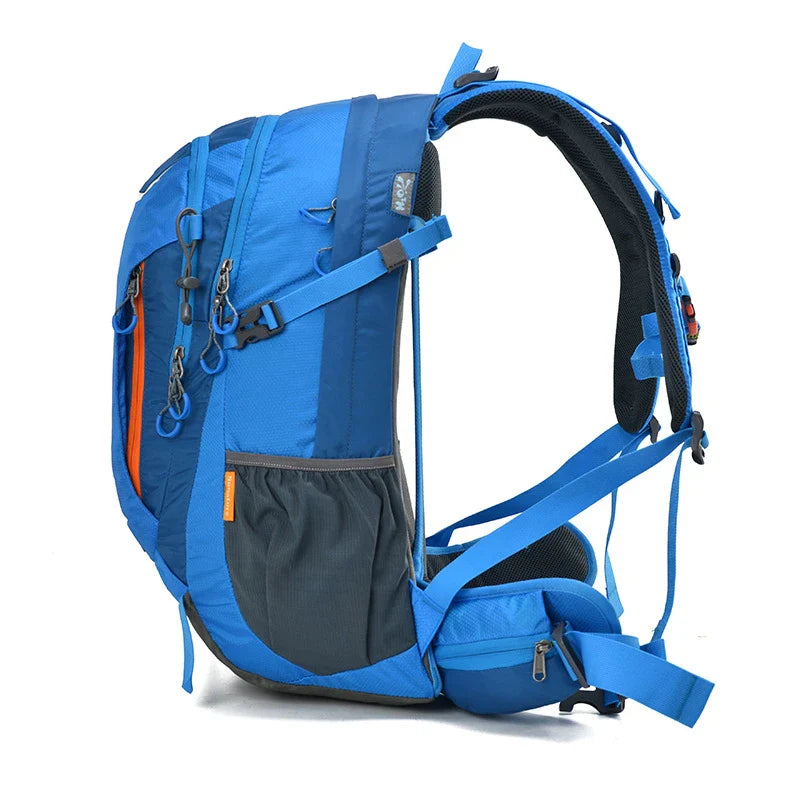 Spacious and versatile outdoor mountaineering backpack with 40-litre capacity, durable nylon construction, and resin mesh backpack system for ventilation.