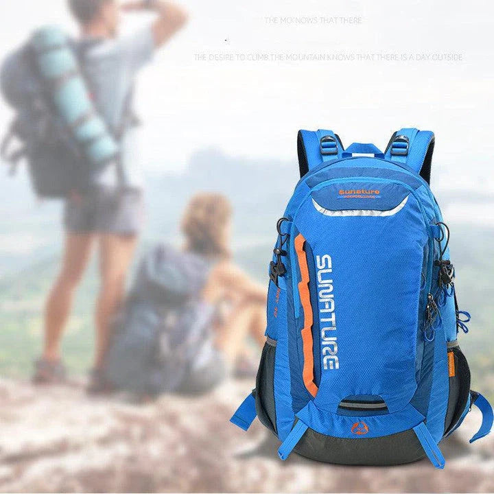 Spacious and versatile outdoor mountaineering backpack with 40-litre capacity, durable nylon construction, and resin mesh backpack system for ventilation.