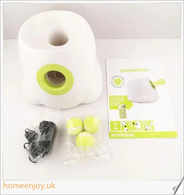 Automatic dog ball launcher with three distance control settings for indoor and outdoor play