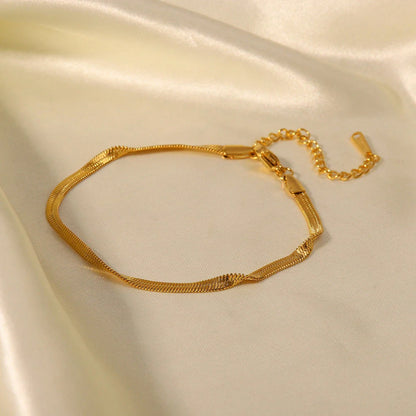 Elegant 18k gold plated stainless steel snake chain bracelet, a versatile and durable accessory for any occasion