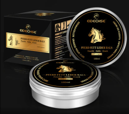 A leather car seat repair kit with cleaning sponge and instructions, designed to restore worn, cracked, or scratched leather surfaces.