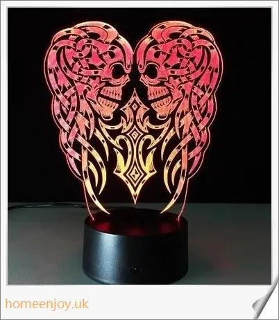 Enchanting 3D LED skull lamp with vibrant colour-changing effects and a captivating 3D stereoscopic visual pattern