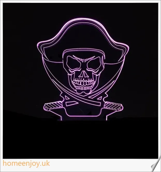 Enchanting 3D LED skull lamp with vibrant colour-changing effects and a captivating 3D stereoscopic visual pattern