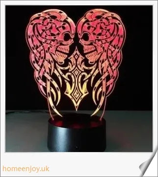 Enchanting 3D LED skull lamp with vibrant colour-changing effects and a captivating 3D stereoscopic visual pattern