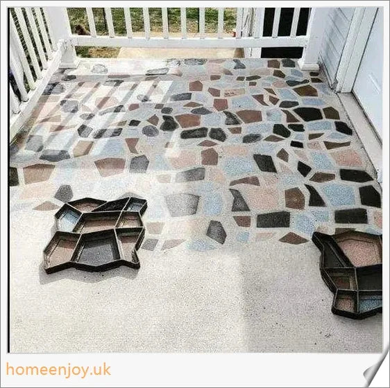 DIY Outdoor Concrete Paving Mould with three shape options - rectangular, hexagonal, and irregular - for creating custom-designed garden paths and patio floors