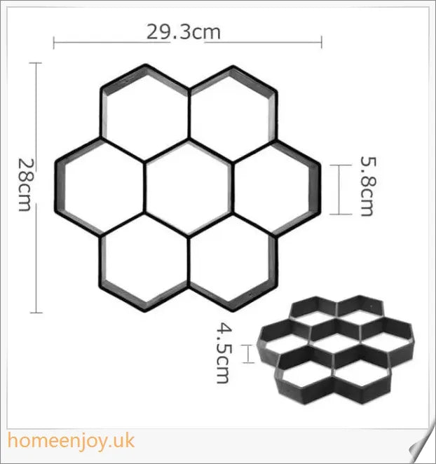 DIY Outdoor Concrete Paving Mould with three shape options - rectangular, hexagonal, and irregular - for creating custom-designed garden paths and patio floors