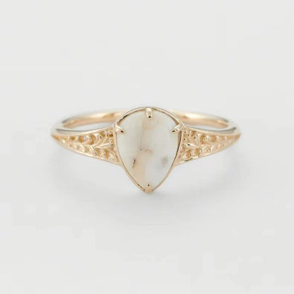 Antique sterling silver gold-plated ring with intricate vintage-inspired design