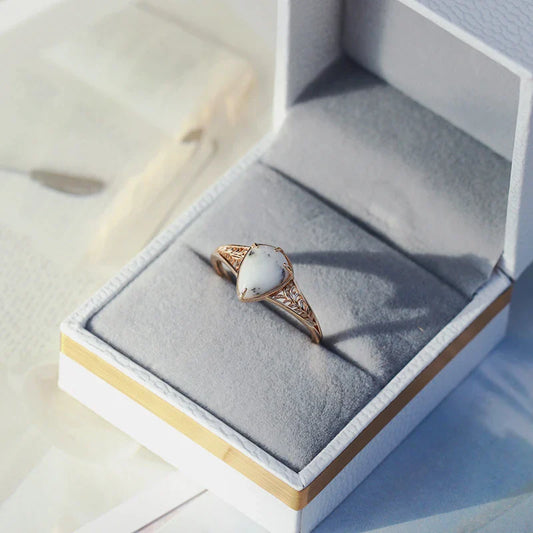 Antique sterling silver gold-plated ring with intricate vintage-inspired design