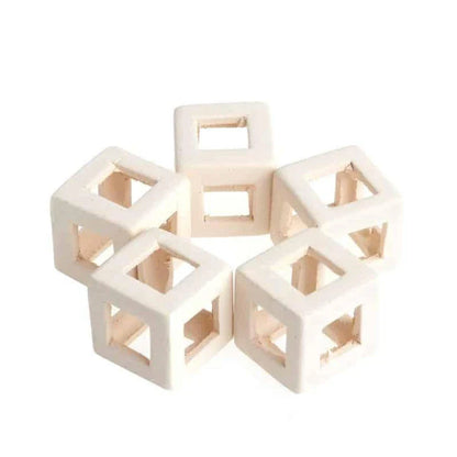 Elegant ceramic cube-shaped aquarium decor, designed to elevate the beauty and ambiance of your underwater oasis