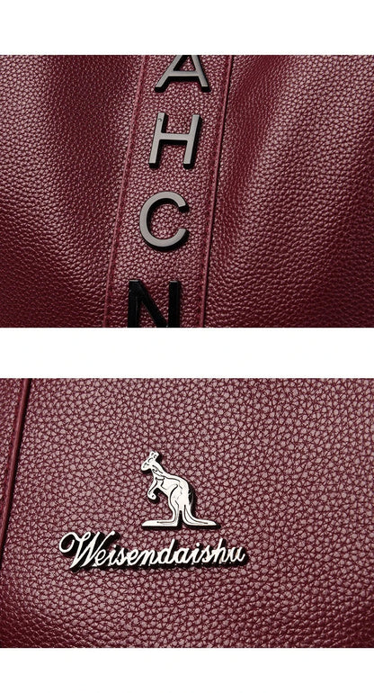 Fashionable women's backpack with letter design, large capacity, and soft PU leather construction