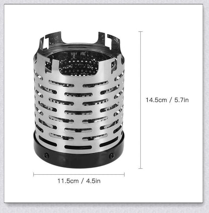 Portable propane gas heater for tent, designed for cosy outdoor experiences in the UK.