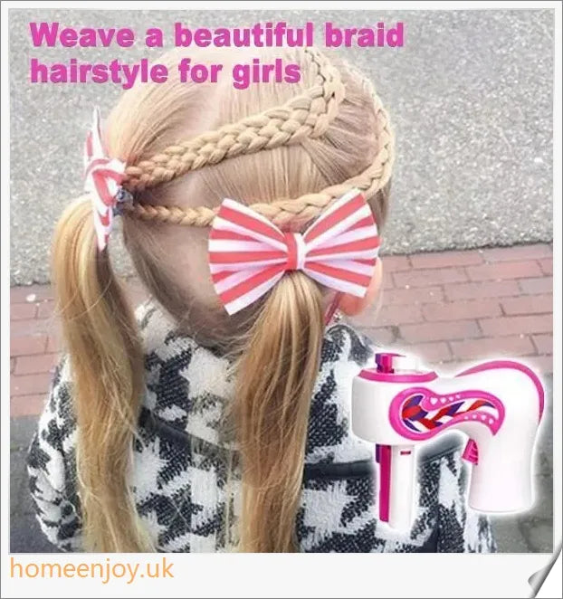 Automatic hair braiding device with three-strand braiding capability, designed for easy, stylish hairstyles