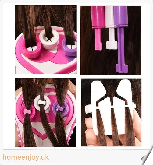 Automatic hair braiding device with three-strand braiding capability, designed for easy, stylish hairstyles