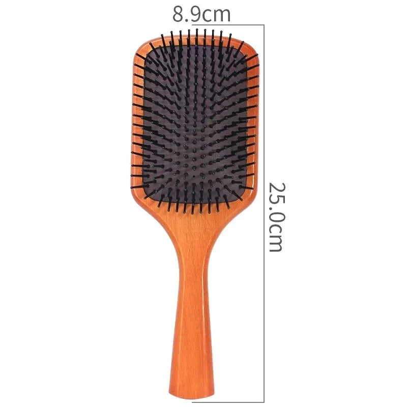 Anti-Static Wooden Air Cushion Hair Brush - Detangle, Style, and Nourish Your Hair