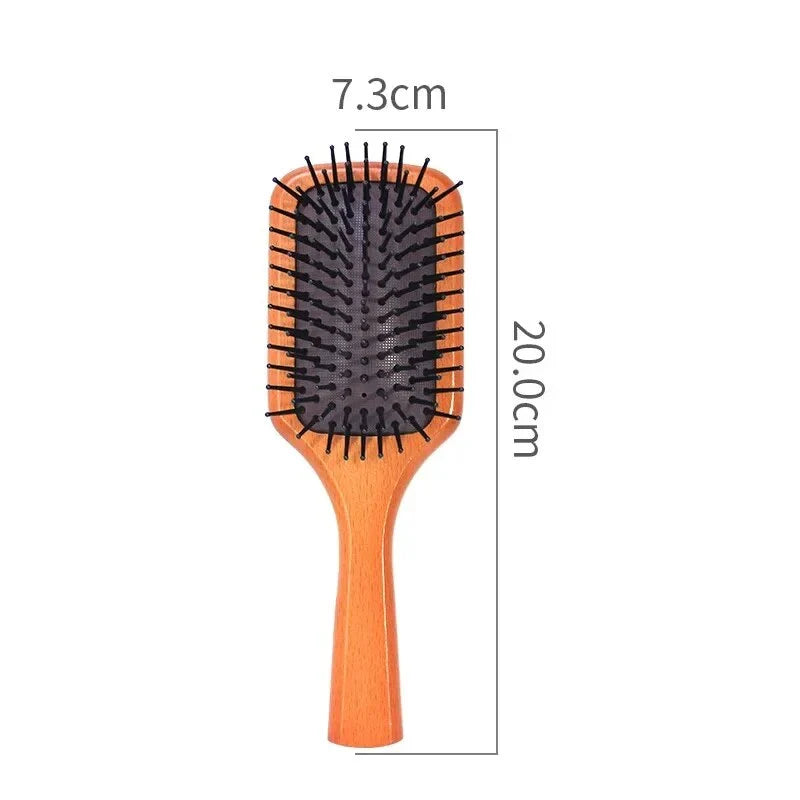 Anti-Static Wooden Air Cushion Hair Brush - Detangle, Style, and Nourish Your Hair