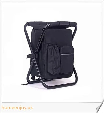 Multifunctional backpack with insulated cooler compartment and sturdy foldable chair for comfortable outdoor seating