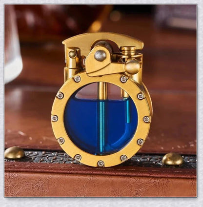 Vintage Trench Transparent Kerosene Antique Steampunk Lighter - Durable metal body, transparent design, and effortless ignition for a refined smoking experience.