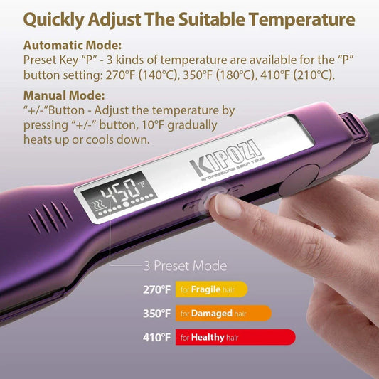 Professional Titanium Hair Straightener with advanced features for smooth, shiny hair