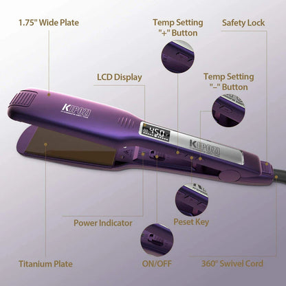 Professional Titanium Hair Straightener with advanced features for smooth, shiny hair