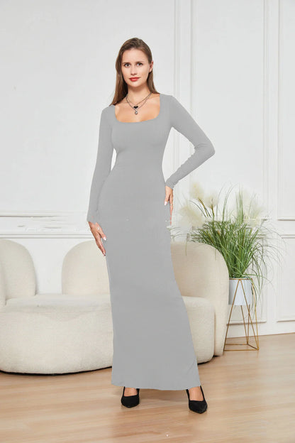Double-layer modal slim dress in various colours for a flattering fit