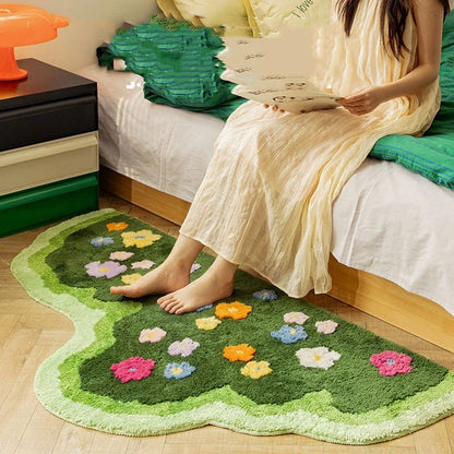 Premium plush area rug with soft acrylic fibers, non-slip backing, and unique floral pattern for living room, bedroom, and home decor