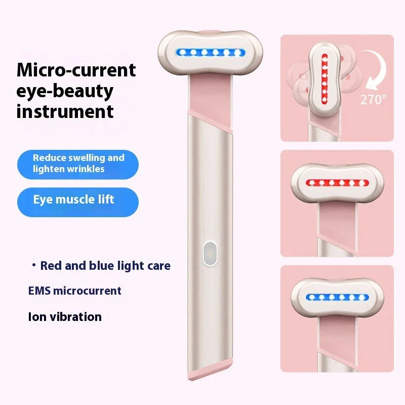 4-in-1 Electric Eye Massager with Microcurrent, Red Light Therapy, Facial Massage, and Therapeutic Warmth for Radiant, Youthful-Looking Skin