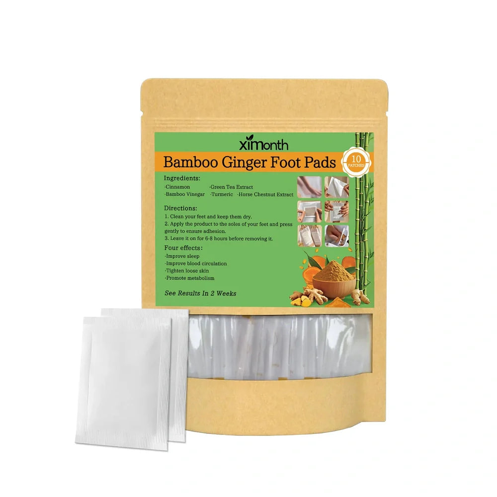 Pack of 10 adhesive health patches with ginger and turmeric ingredients for body relief