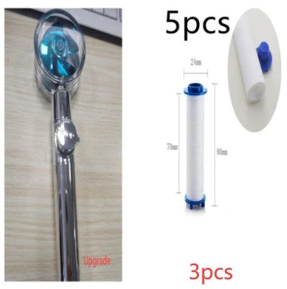 Turbo Propeller Shower Head with 360° fan extension and holder for a luxurious shower experience