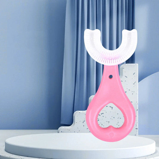 U-Shaped Soft Rubber Toothbrushes for Kids in Vibrant Colors