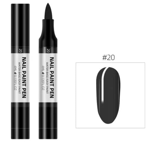 24 colour water-based nail polish painting pens for 3D nail art and flower designs